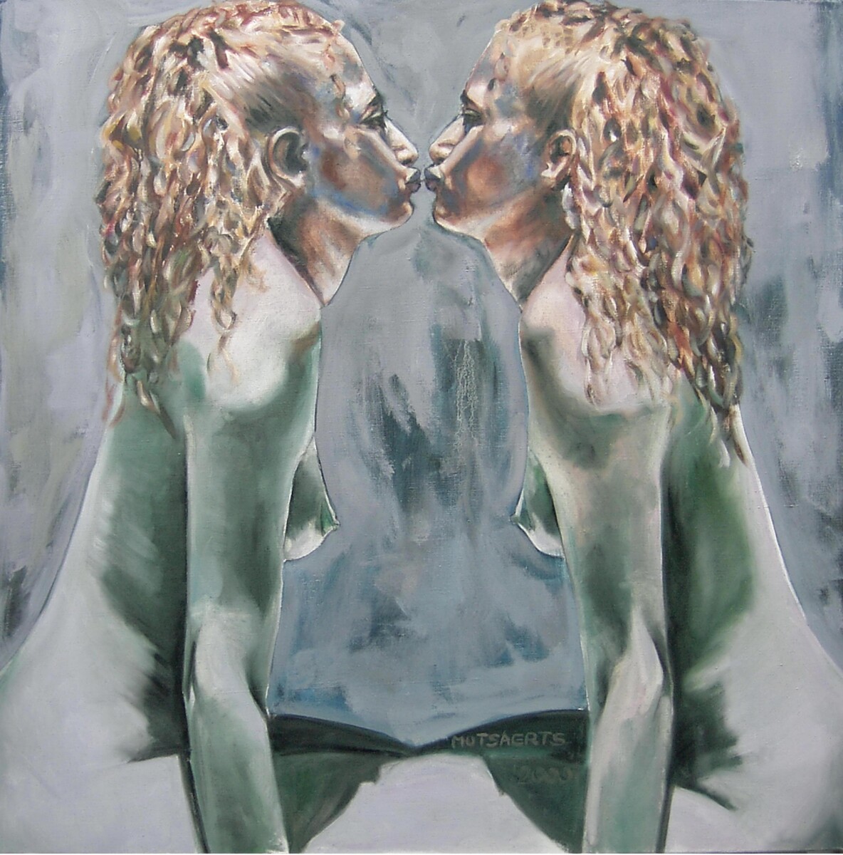 2000_Les anges, oil on canvas, 120*120 cm - Dirk Mutsaerts